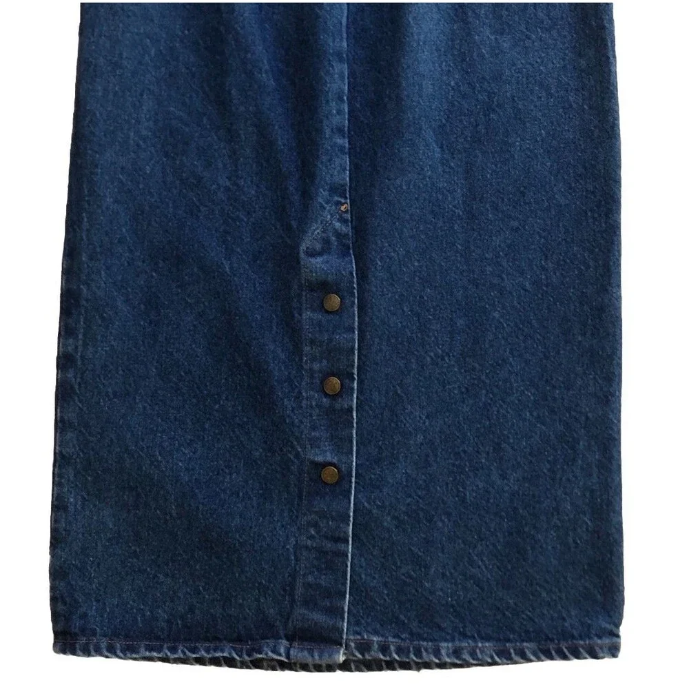 Hunt Club High Waisted Denim Maxi Pencil Skirt Womens Sz 8 VTG 80s Classic Jeans